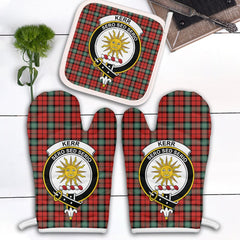 Kerr Ancient Tartan Crest Oven Mitt And Pot Holder (2 Oven Mitts + 1 Pot Holder)