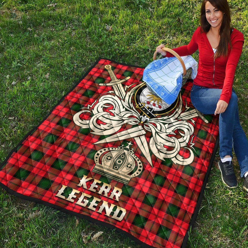 Kerr Modern Tartan Crest Legend Gold Royal Premium Quilt