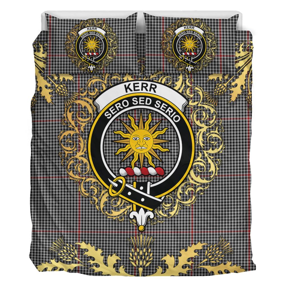 Kerr Shepherd Tartan Crest Bedding Set - Golden Thistle Style