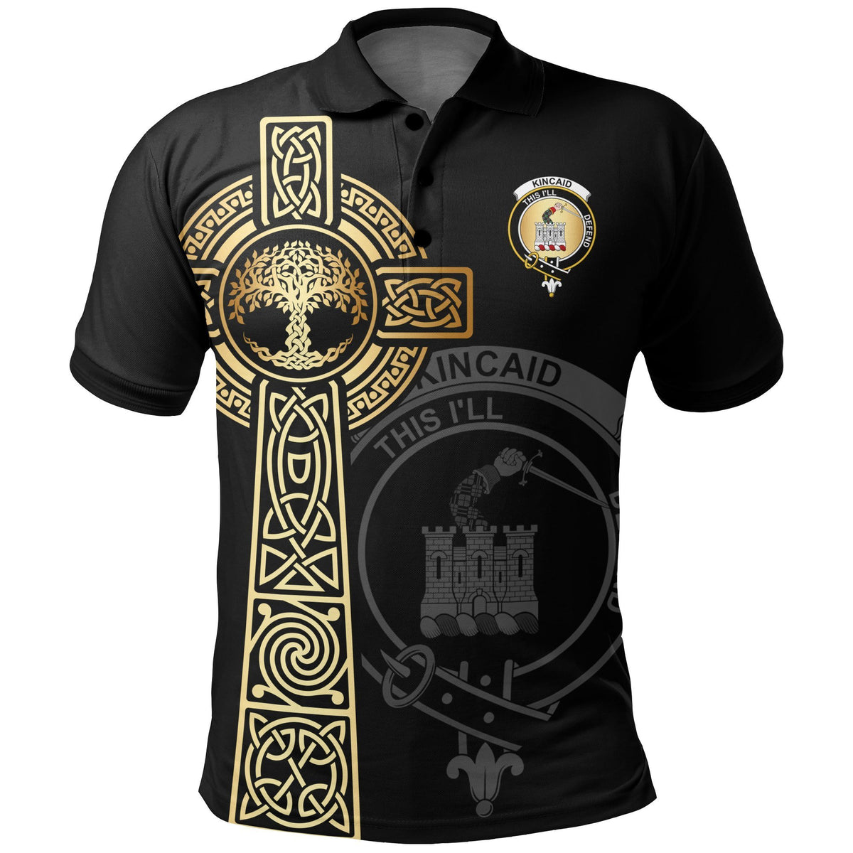 Kincaid Clan Unisex Polo Shirt - Celtic Tree Of Life