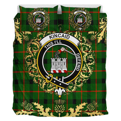 Kincaid Modern Tartan Crest Bedding Set - Golden Thistle Style
