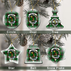 Kinloch Tartan Christmas Ceramic Ornament - Snow Style