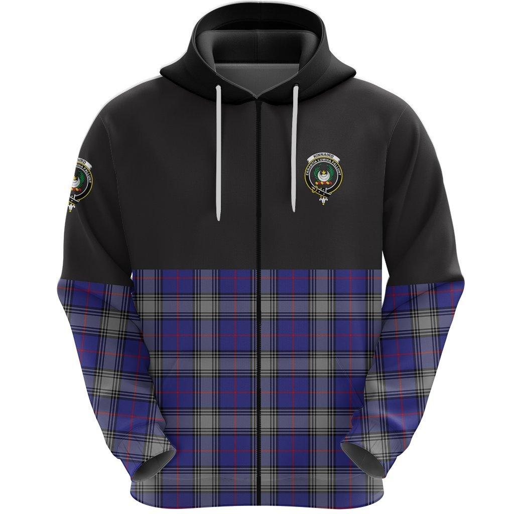 Kinnaird Clan Half Of Tartan Zipper Hoodie