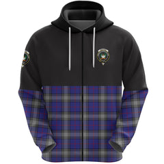 Kinnaird Clan Half Of Tartan Zipper Hoodie