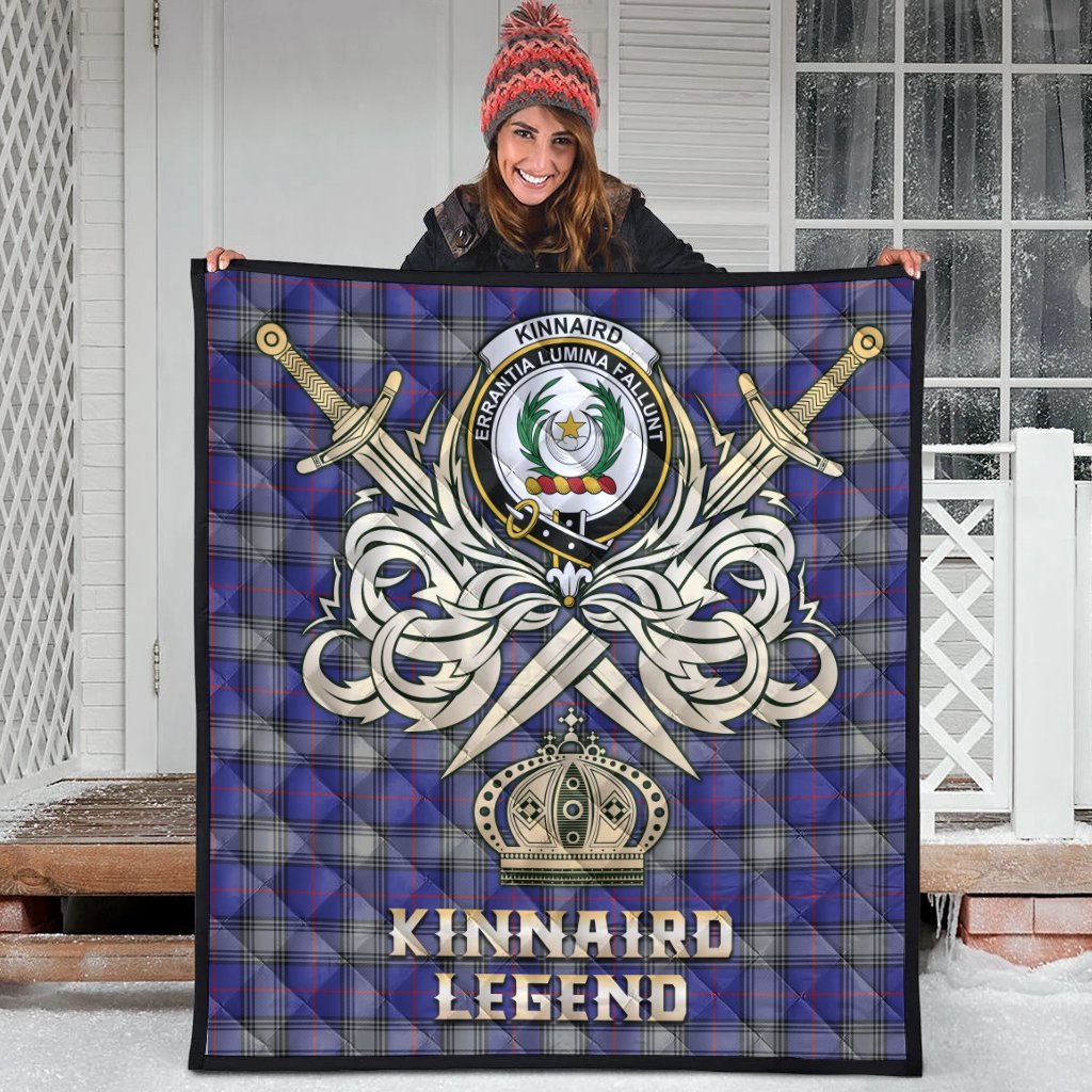 Kinnaird Tartan Crest Legend Gold Royal Premium Quilt