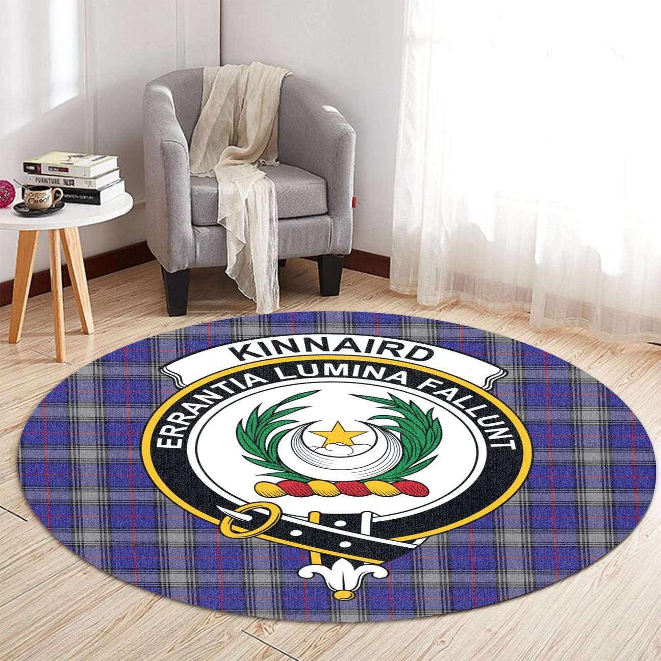 Kinnaird Tartan Crest Round Rug