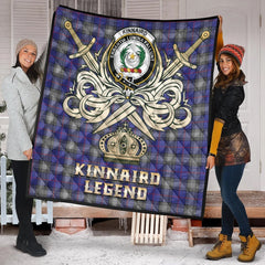 Kinnaird Tartan Crest Legend Gold Royal Premium Quilt