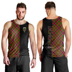 Kinninmont Tartan Crest Men's Tank Top - Cross Style