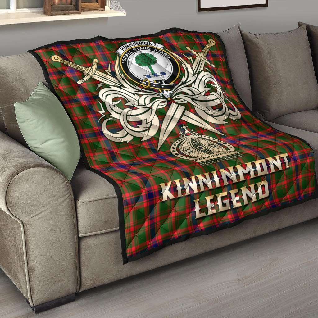 Kinninmont Tartan Crest Legend Gold Royal Premium Quilt