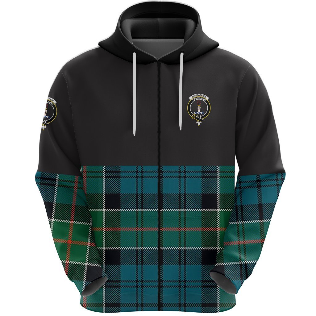 Kirkpatrick Clan Half Of Tartan Zipper Hoodie