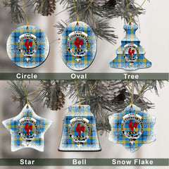 Laing Tartan Christmas Ceramic Ornament - Snow Style