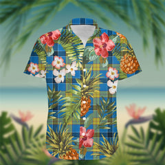 Laing Tartan Hawaiian Shirt Hibiscus, Coconut, Parrot, Pineapple - Tropical Garden Shirt