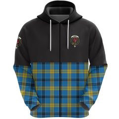 Laing Clan Half Of Tartan Zipper Hoodie