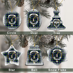 Lammie Tartan Christmas Ceramic Ornament - Snow Style