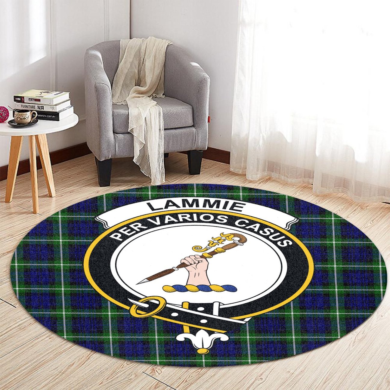 Lammie Tartan Crest Round Rug