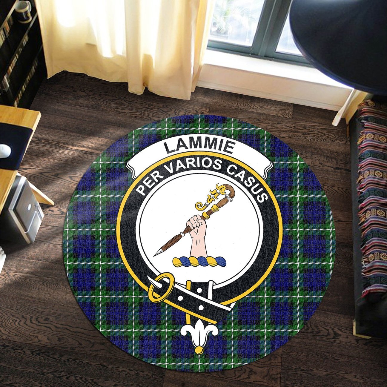 Lammie Tartan Crest Round Rug