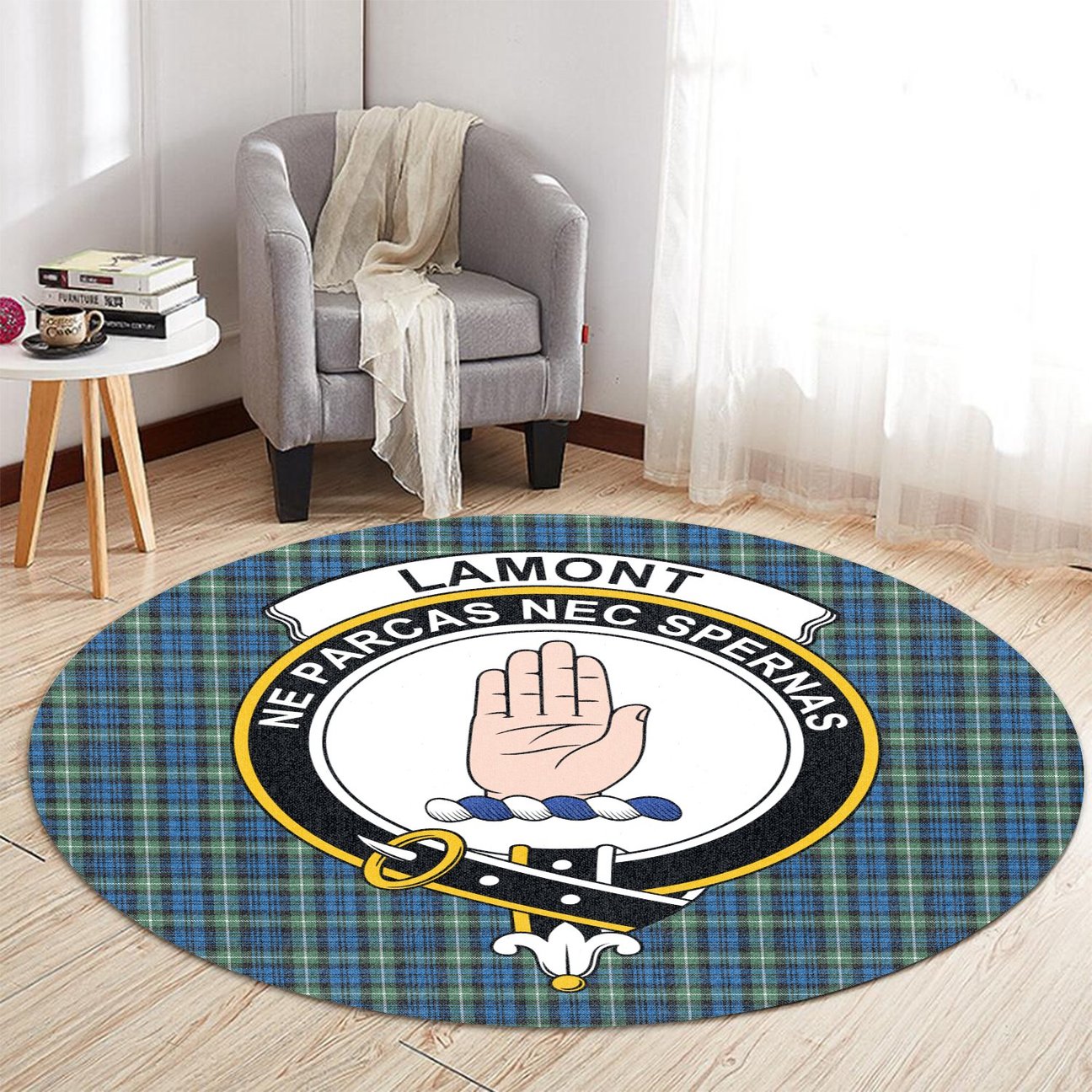 Lamont Ancient Tartan Crest Round Rug