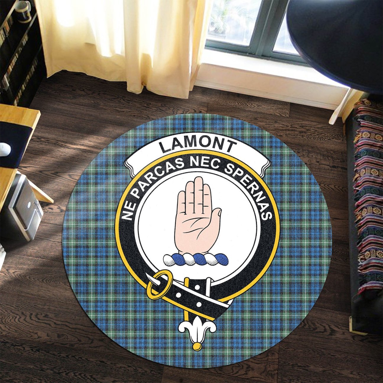 Lamont Ancient Tartan Crest Round Rug