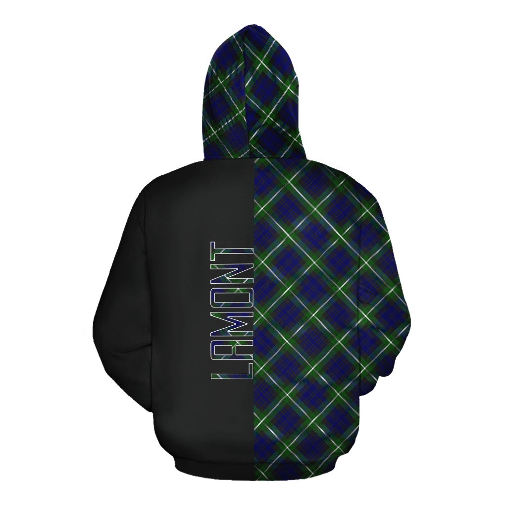 Lamont Modern Tartan Hoodie Half of Me - Cross Style