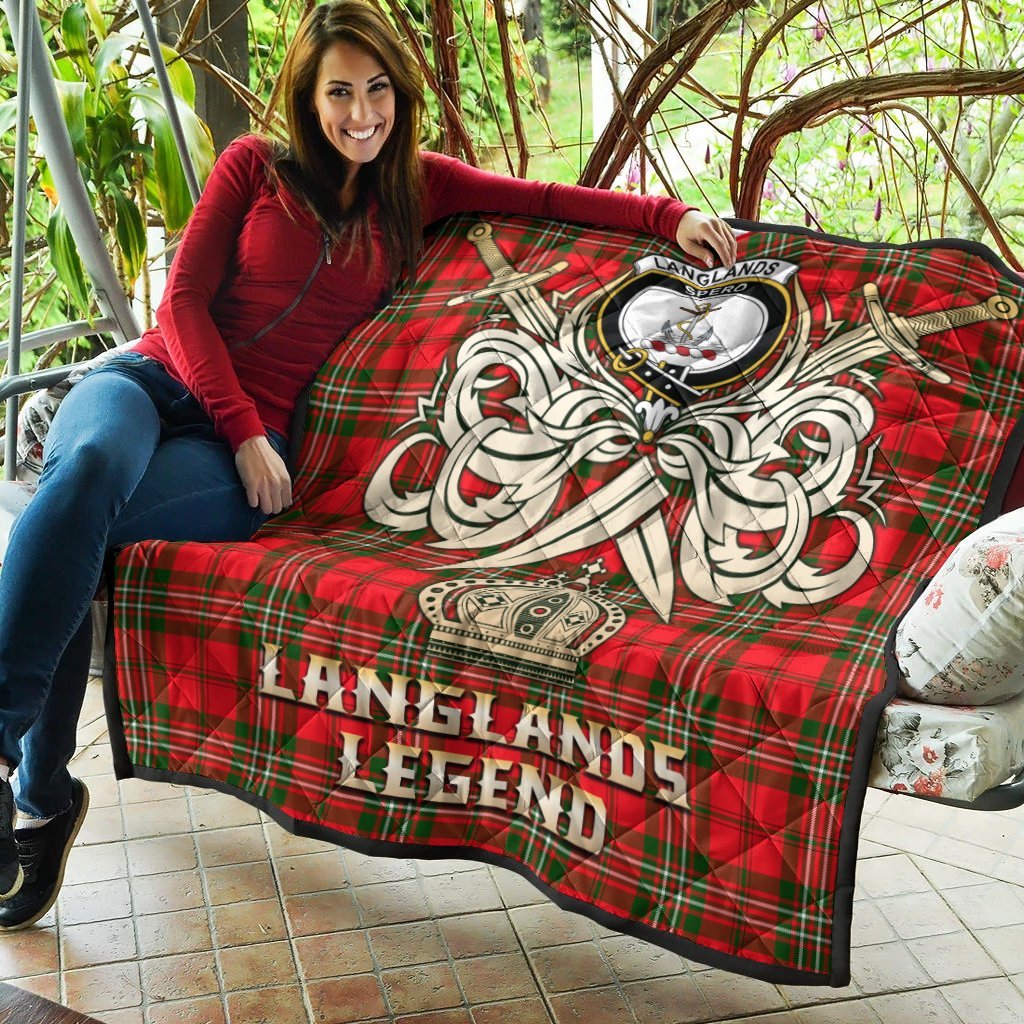 Langlands Tartan Crest Legend Gold Royal Premium Quilt