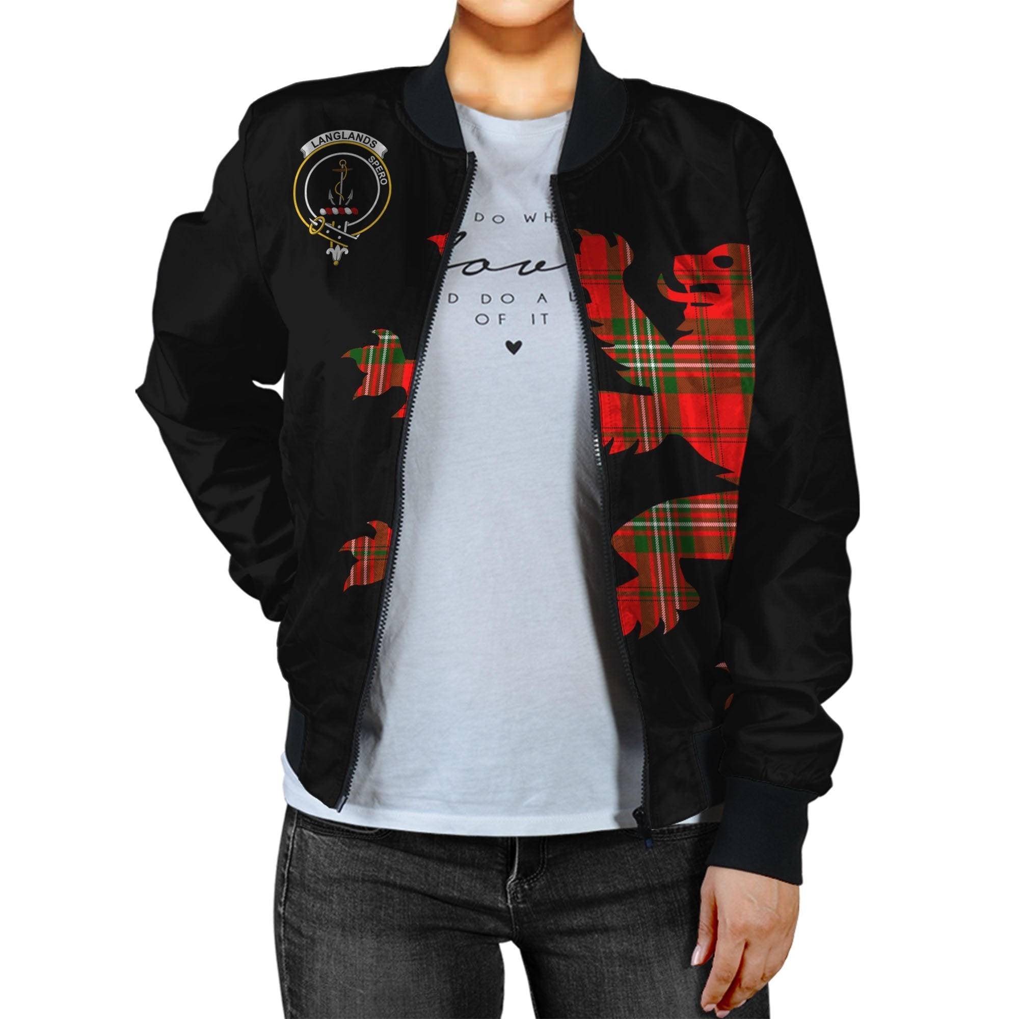 Langlands Tartan Bomber Jacket Lion & Thistle