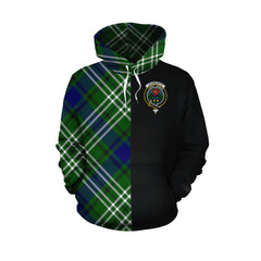 Learmonth Tartan Hoodie Half of Me - Cross Style