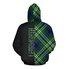 Learmonth Tartan Hoodie Half of Me - Cross Style