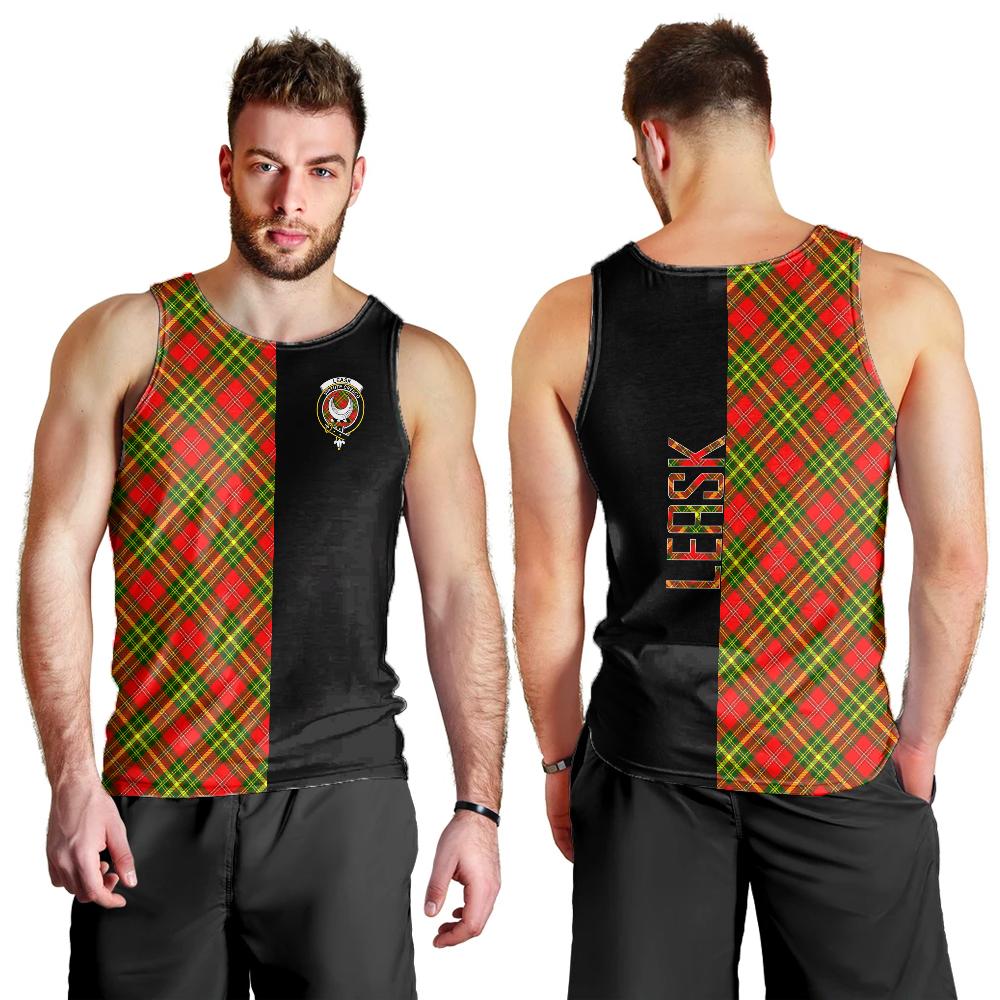 Leask Tartan Crest Men's Tank Top - Cross Style