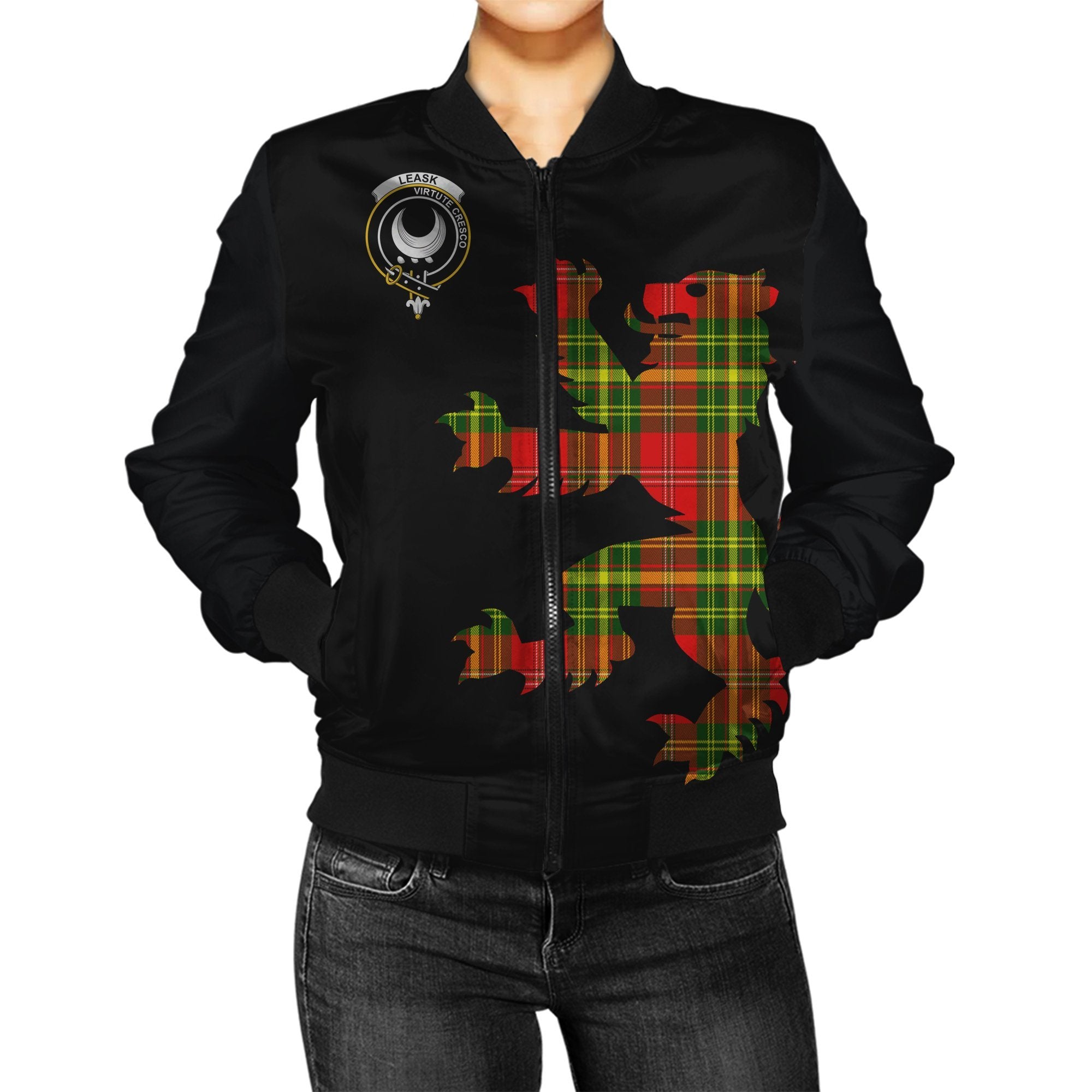 Leask Tartan Bomber Jacket Lion & Thistle