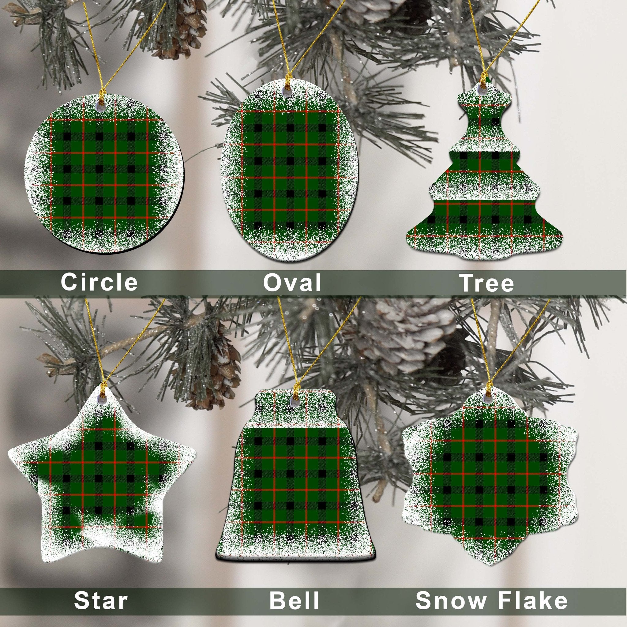 Lennox (Lennox Kincaid) Tartan Christmas Ceramic Ornament - Snow Style