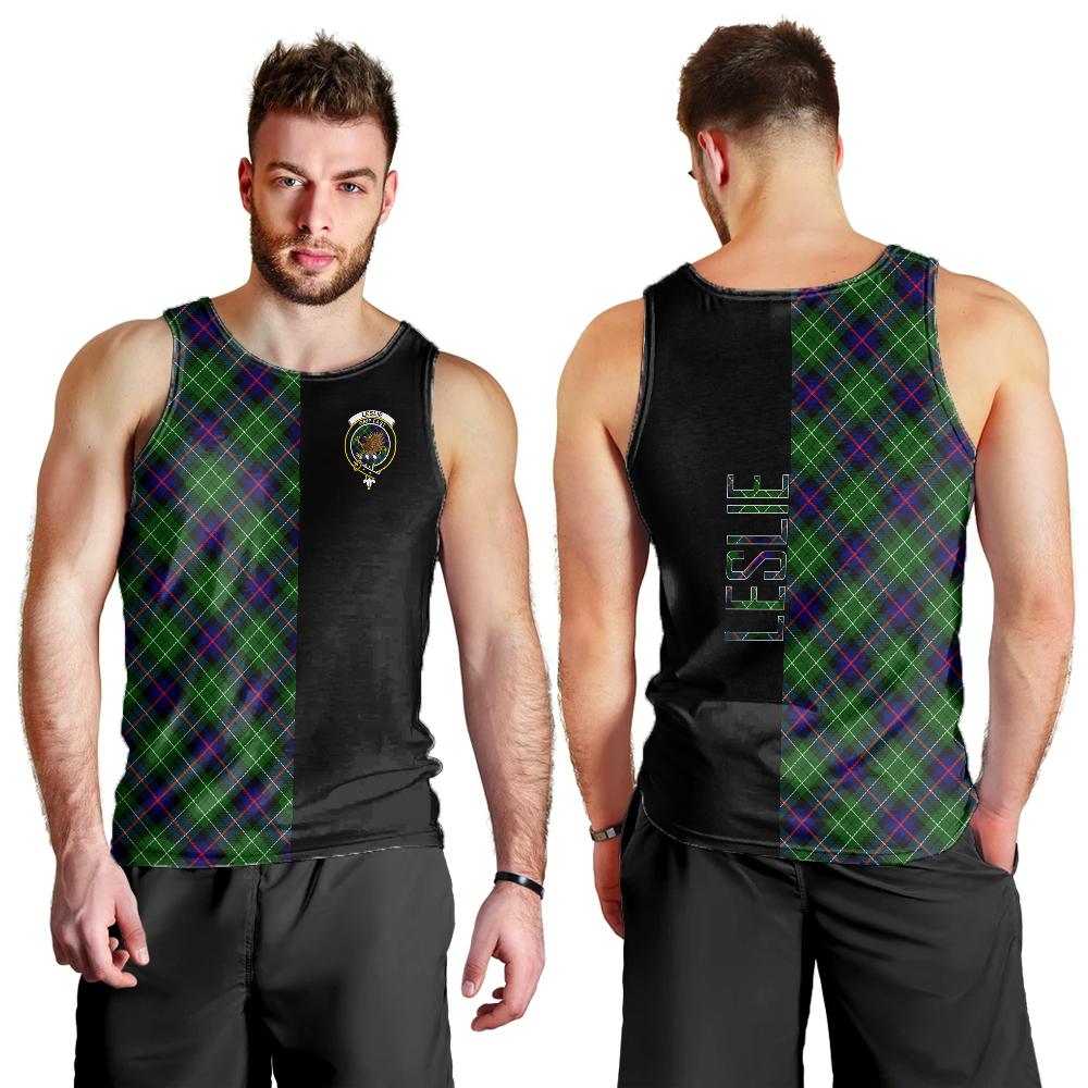 Leslie Hunting Tartan Crest Men's Tank Top - Cross Style