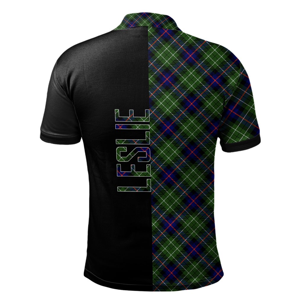 Leslie Hunting Tartan Polo Shirt Half of Me - Cross Style