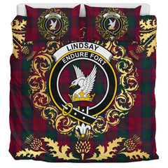 Lindsay 01 Tartan Crest Bedding Set - Golden Thistle Style