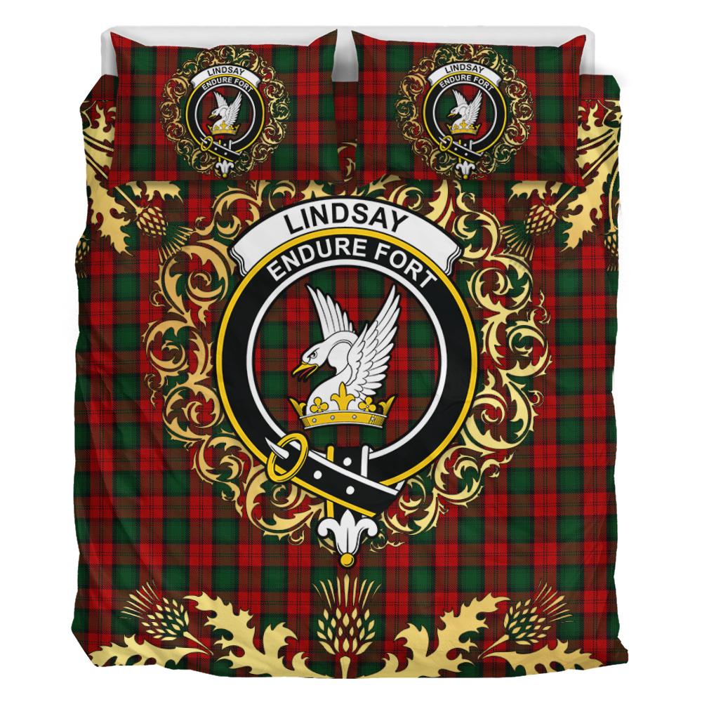 Lindsay 02 Tartan Crest Bedding Set - Golden Thistle Style