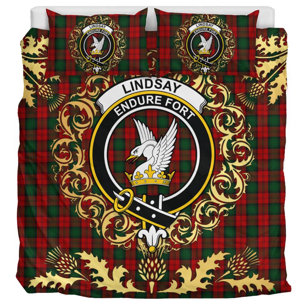 Lindsay 02 Tartan Crest Bedding Set - Golden Thistle Style