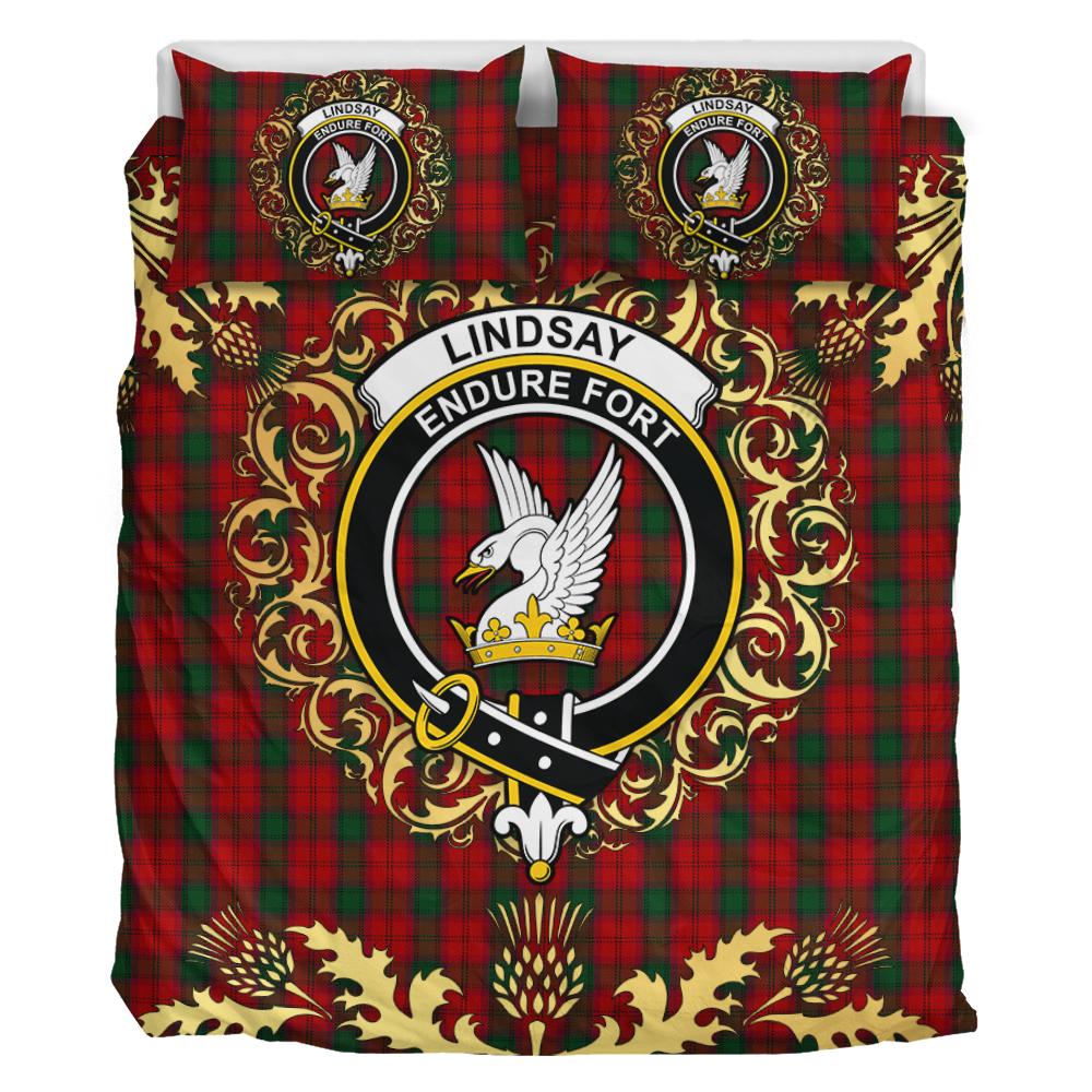 Lindsay 03 Tartan Crest Bedding Set - Golden Thistle Style