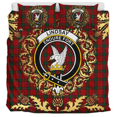 Lindsay 03 Tartan Crest Bedding Set - Golden Thistle Style