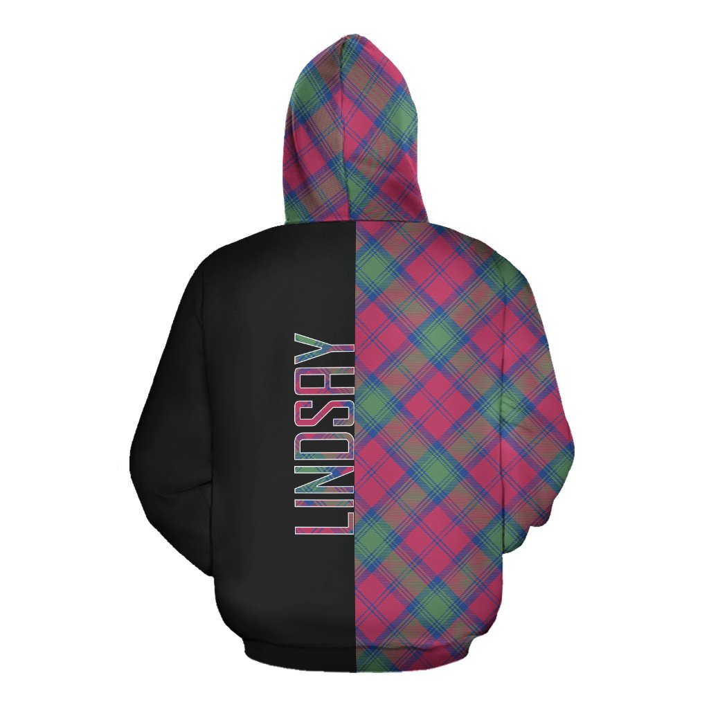 Lindsay Ancient Tartan Hoodie Half of Me - Cross Style