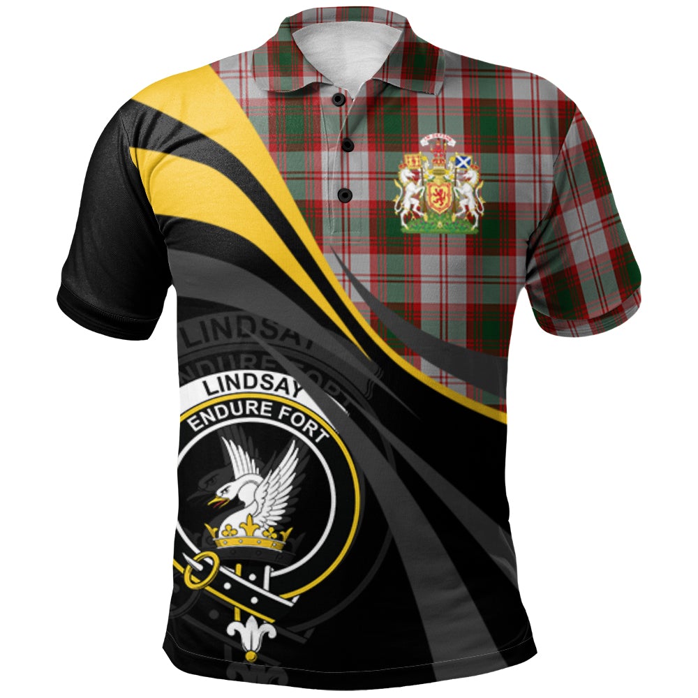Lindsay Dress Red Tartan Polo Shirt - Royal Coat Of Arms Style