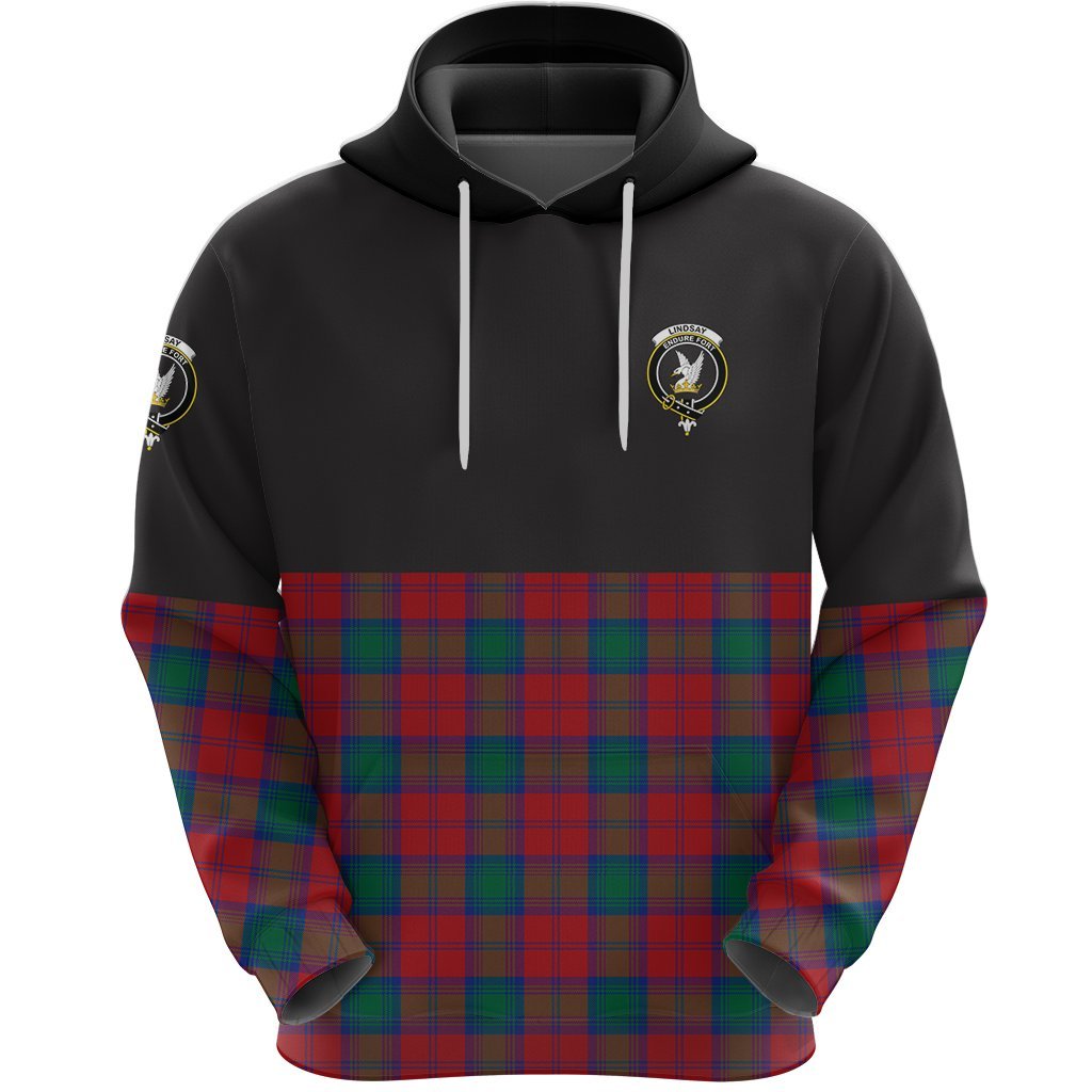 Lindsay Modern Clan Half Of Tartan Hoodie