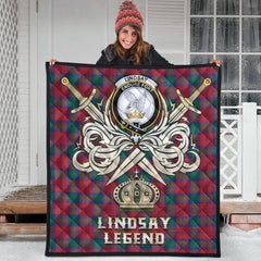 Lindsay Modern Tartan Crest Legend Gold Royal Premium Quilt