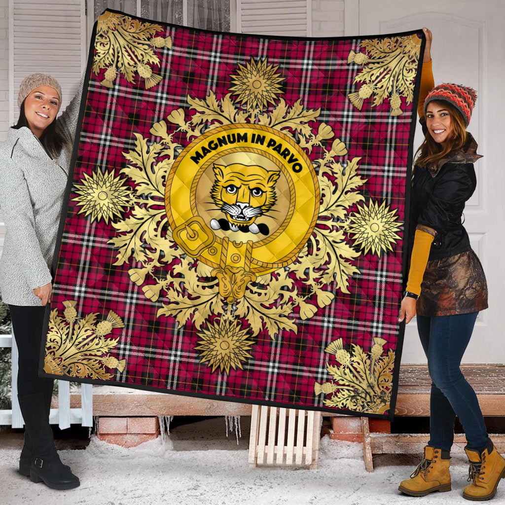 Little Tartan Crest Premium Quilt - Gold Thistle Style