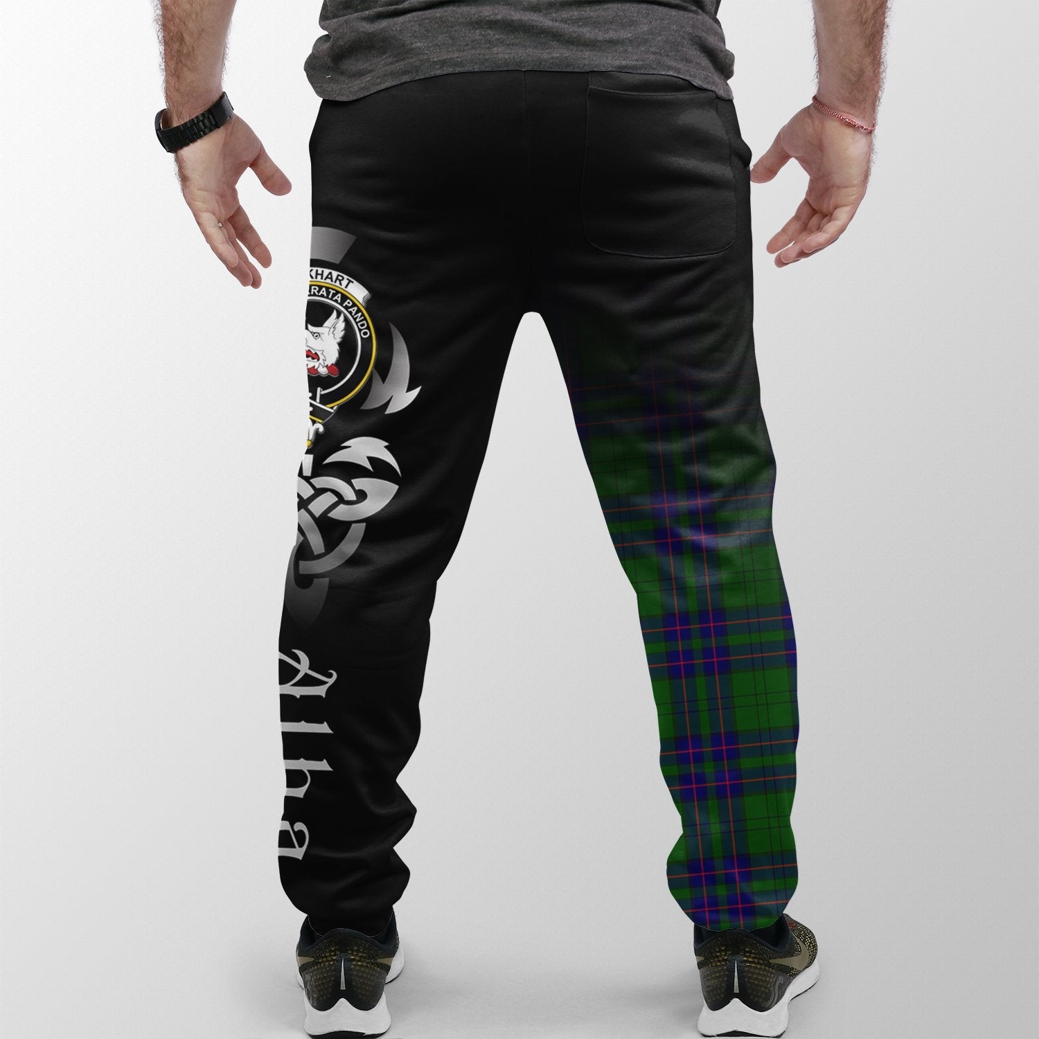 Lockhart Modern Tartan Crest Jogger Sweatpants - Alba Celtic Style