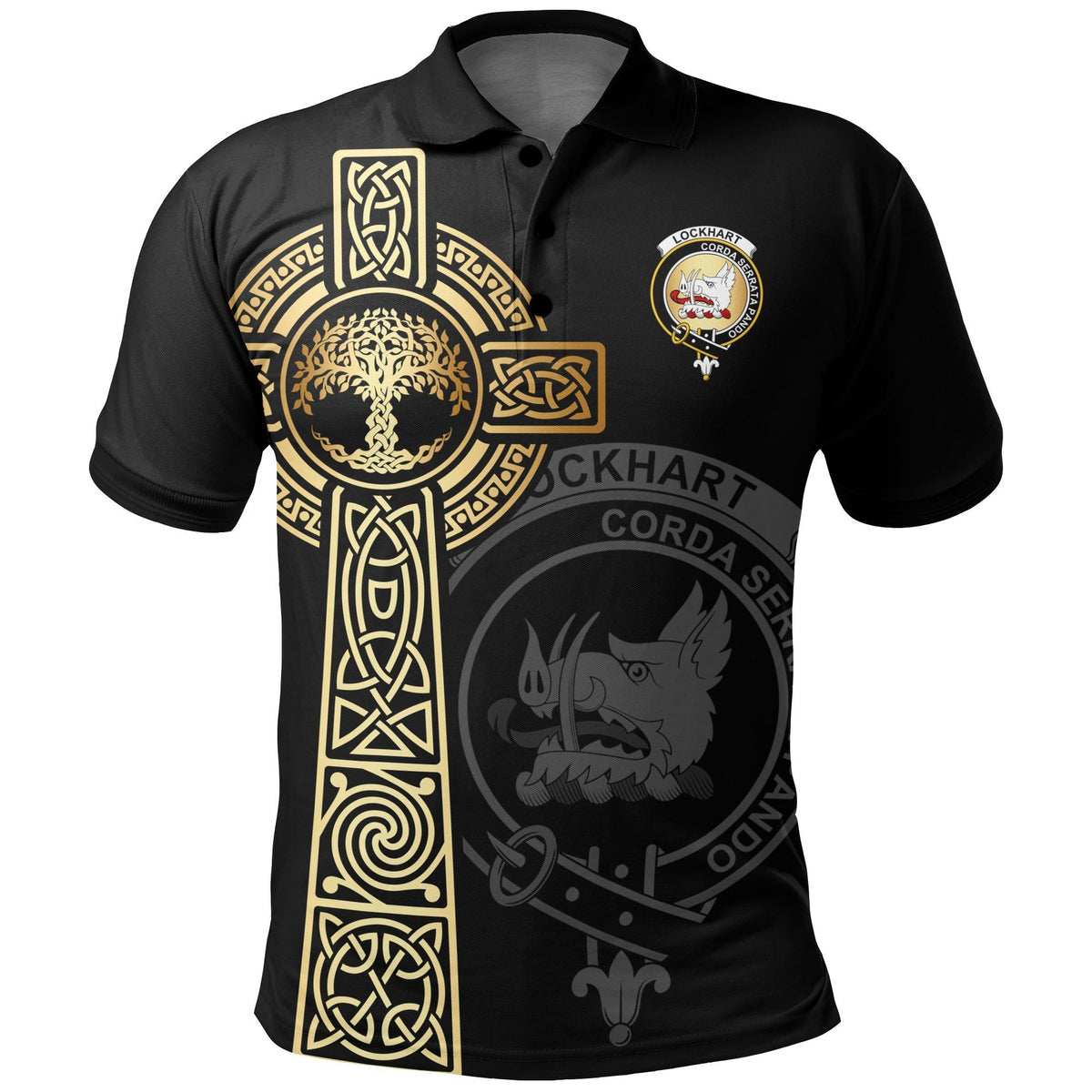Lockhart Clan Unisex Polo Shirt - Celtic Tree Of Life
