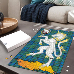 Lockhart Tartan Crest Unicorn Scotland Jigsaw Puzzles