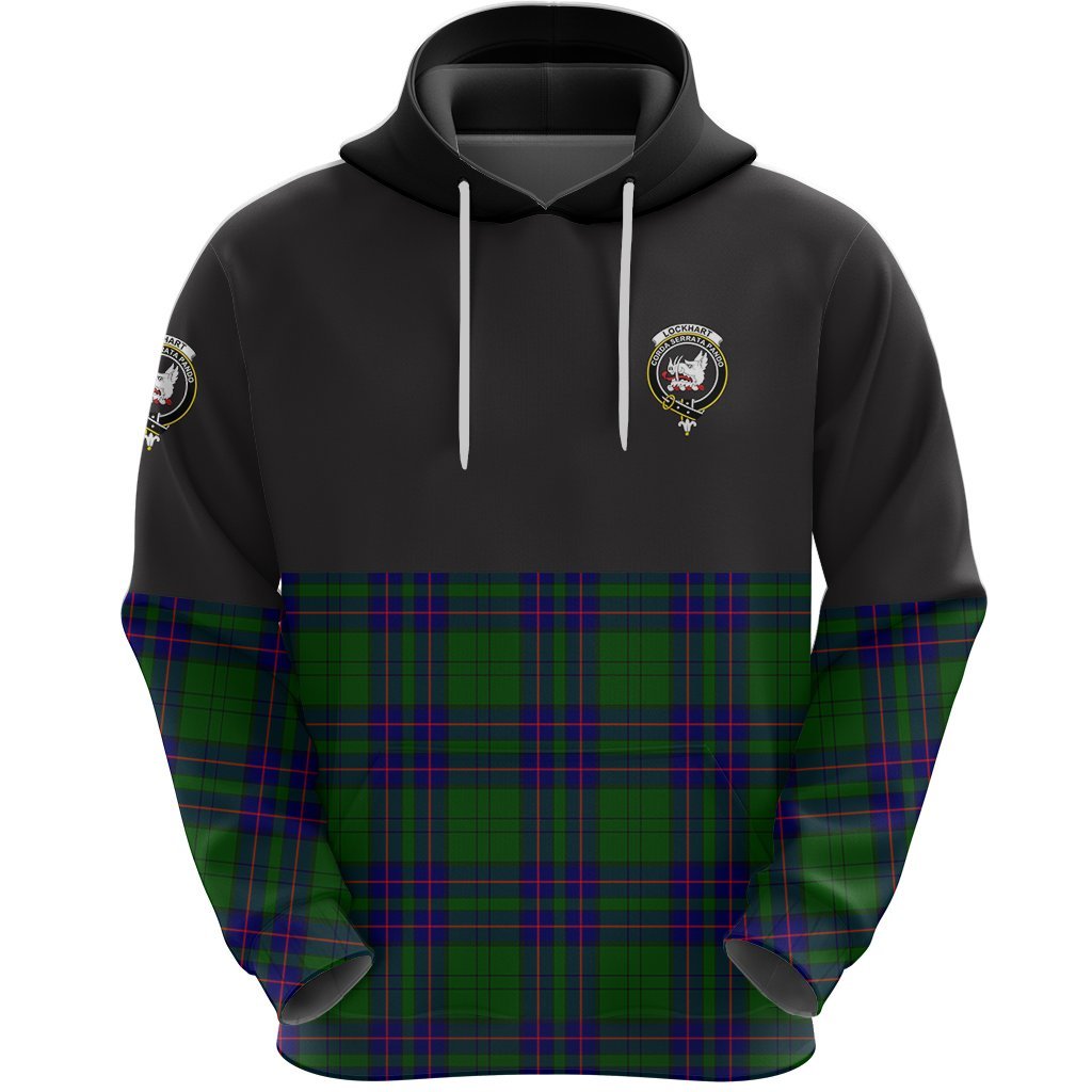 Lockhart Modern Clan Half Of Tartan Hoodie