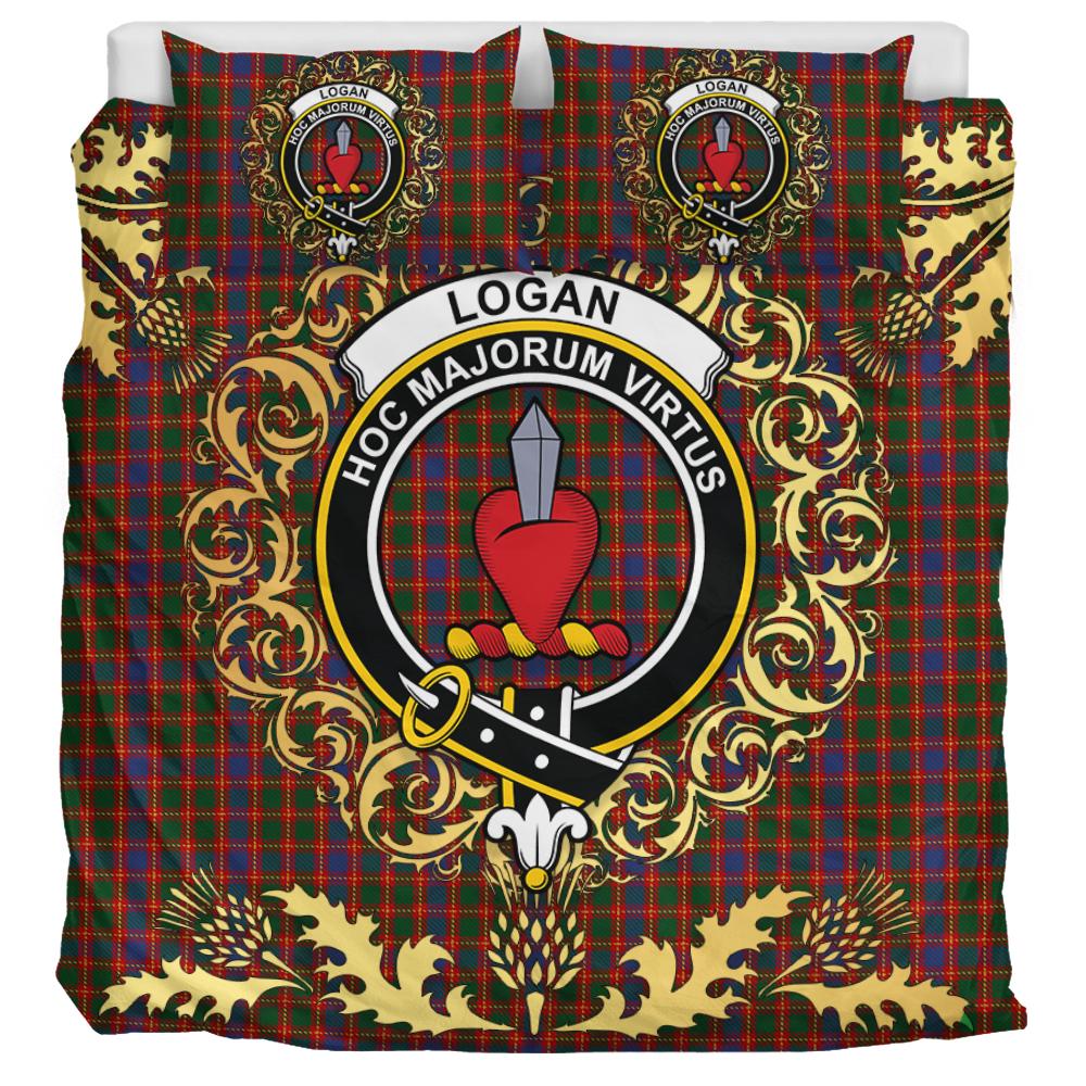 Logan 02 Tartan Crest Bedding Set - Golden Thistle Style