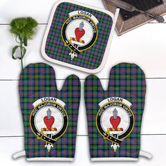 Logan Ancient Tartan Crest Oven Mitt And Pot Holder (2 Oven Mitts + 1 Pot Holder)