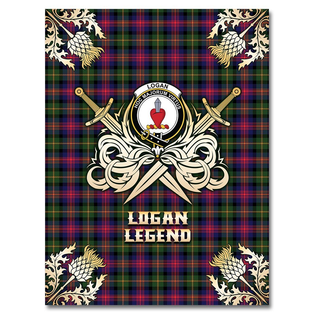 Logan Modern Tartan Gold Courage Symbol Blanket
