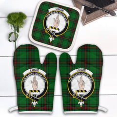 Logie Tartan Crest Oven Mitt And Pot Holder (2 Oven Mitts + 1 Pot Holder)